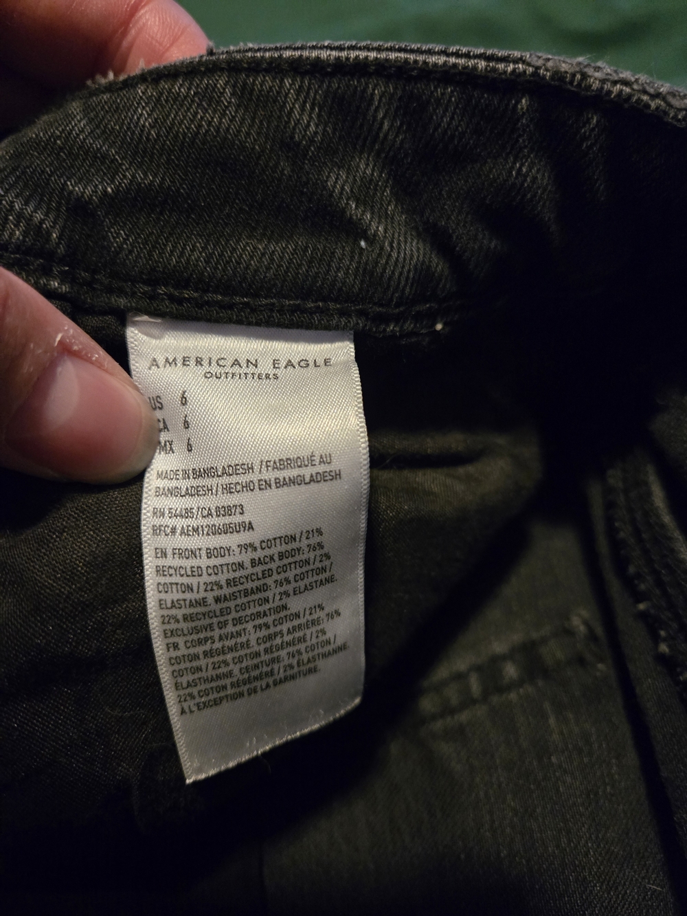 American Eagle Black Washed Denim Short Shorts Size 6